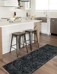 2x10 marocchino <span class=keywords><strong>nero</strong></span> cucina Runner <span class=keywords><strong>tappeto</strong></span> antiscivolo bohémien morbido bagno buttino <span class=keywords><strong>tappeto</strong></span> geometrico lavabile per ingresso - Product Image 2