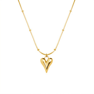 قلادة قلب صغيرة لطيفة من الفولاذ المقاوم للصدأ مطلية بالذهب، قلادة خانقة بقلب صغير مفتوح للنساء - Product Image 5