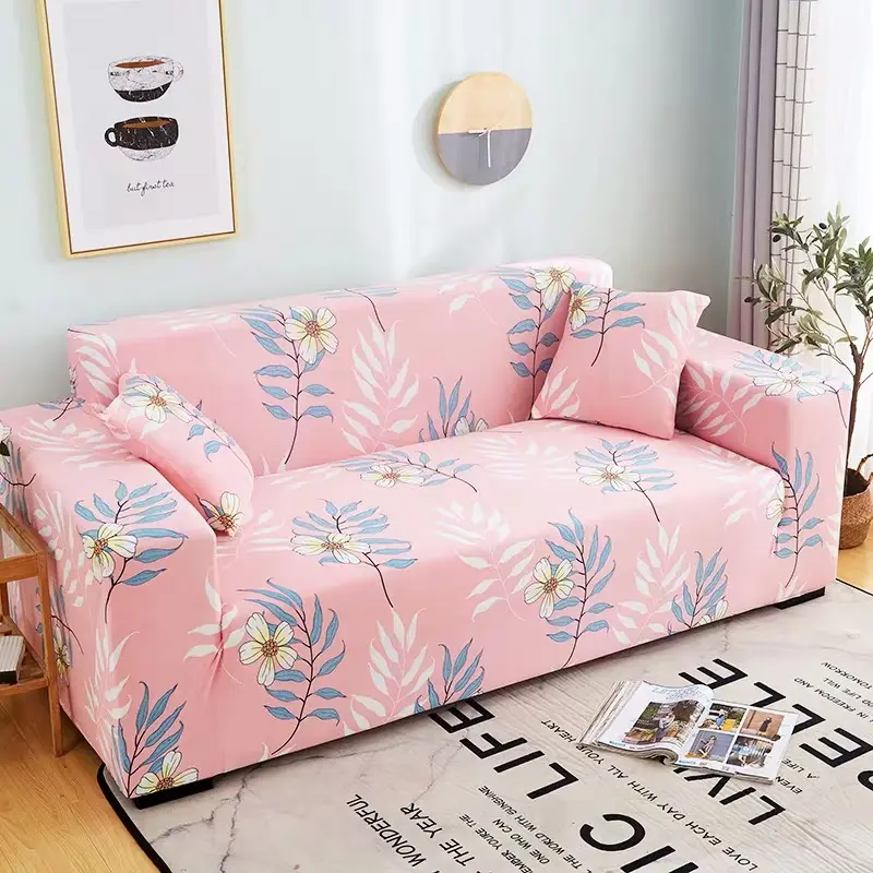 2020 Floral cubierta sofá elástico alto múltiples forma se familia de cubierta de muebles