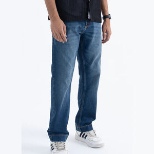 Durable Men Straight Fit Denim <b>Jeans</b> Featuring Breathable Fabric And Clean <b>Lines</b> Ideal For Work Travel And Leisure - Product Image 2
