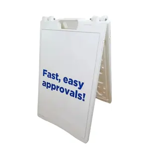 Custom Outside Weighted A Frame Signs White Iron Sandwich Sidewalk Signs Metal A Board For Bar Plastic A Frame