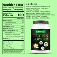 Poudre de protéines végétales 21g Récupération musculaire Métabolisme Digestion Contrôle de la faim Concentration Énergie Brûlage des graisses Vieillissement sain