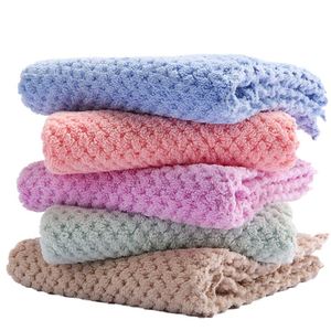 Serviette de cuisine en microfibre polaire corail à séchage rapide, couleur unie, à poils coupés, compressée, pour le nettoyage des vaisselles domestiques et des restaurants - Product Image 1
