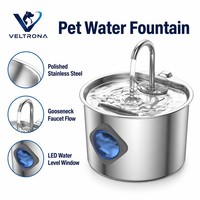Bebedero para Mascotas VELTRONA de 2.2L, Acero Inoxidable 304, para Perros y Gatos, con Circulación Automática y Diseño Desmontable