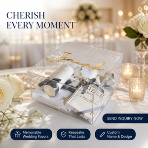 Caja de Regalo Acrílica Transparente con Tapa Acrílica a Juego, Grabado de Nombre Personalizado, Recuerdo Hecho a Mano, Moderno, para Boda o <span class=keywords><strong>Bautizo</strong></span> - Product Image 6
