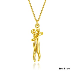 Collar con Colgante de Pareja Romántica Abrazada, Acero Inoxidable 316L Hipoalergénico, Joyería Unisex para Regalo de Aniversario para Hombre y Mujer - Product Image 6