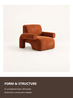 Fauteuil d'appoint moderne en velours, fauteuil rembourré à siège unique, fauteuil lounge pour salon, hall d'hôtel
