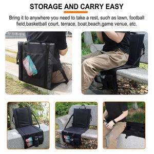 Coussins de siège pliants d'extérieur personnalisés avec poche en tissu Oxford pour événements sportifs et concerts - Product Image 3