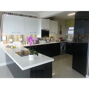 Top 10 armoires supiler Haute Brillance Couleur Blanche En Bois Laque <span class=keywords><strong>Cuisine</strong></span> Unités U Forme Modulaire Armoires <span class=keywords><strong>De</strong></span> <span class=keywords><strong>Cuisine</strong></span> - Product Image 5