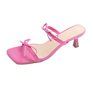 Escarpins à talon aiguille élégants à bout carré et nœud, nouvelle collection été, grandes tailles, pour femmes, vente en gros - Product Image 5