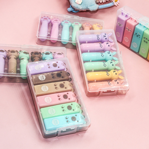 Nouveau design créatif, stylo fluorescent en forme d'animal (chat, ours, lapin), faible MOQ 100 ensembles, surligneurs pour enfants et étudiants, stylo cadeau - Product Image 6