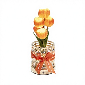 Lámpara <span class=keywords><strong>de</strong></span> Noche con Forma <span class=keywords><strong>de</strong></span> Tulipán, Lámpara <span class=keywords><strong>de</strong></span> Escritorio LED Inalámbrica Recargable, con Atenuación Táctil, Portátil, <span class=keywords><strong>de</strong></span> Cristal, <span class=keywords><strong>para</strong></span> Crear Atmósfera - Product Image 3