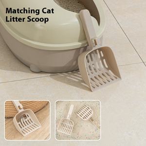 Maishi Bac à litière anti-éclaboussures <span class=keywords><strong>pour</strong></span> <span class=keywords><strong>chat</strong></span> d'une capacité <span class=keywords><strong>de</strong></span> 20 litres, toilette semi-fermée <span class=keywords><strong>pour</strong></span> excréments <span class=keywords><strong>de</strong></span> chaton, 10kg <span class=keywords><strong>de</strong></span> plastique PP disponible, petit et grand - Product Image 5