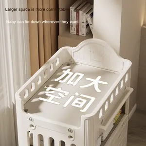 <span class=keywords><strong>Table</strong></span> <span class=keywords><strong>à</strong></span> <span class=keywords><strong>langer</strong></span> multifonctionnelle portable Lit en bois de soins pour bébé lavable avec couverture tactile mobile Garantie 1 an - Product Image 4