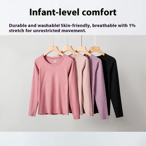 2025 saison hommes femmes anti-bactérien chaud Base chemise coupe ajustée col rond doublé polaire longue <span class=keywords><strong>gélatine</strong></span> costume pour automne vêtements d'extérieur - Product Image 3