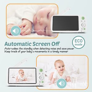 NOUVEAU Moniteur vidéo HD 1080p pour bébé Vision nocturne Activé par le son Berceuses intégrées Audio bidirectionnel Moniteur pour bébé avec caméra - Product Image 5