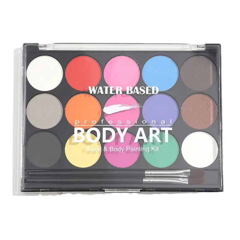 Safe Non Toxic Easy To Clean Water Soluble 15 Color Quick Drying Non Fading Body Art Facial Painting Pigment