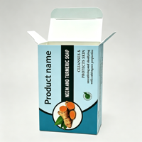Boîtes à savon portables en carton blanc personnalisées, auto-érectables, en papier mat, avec estampage à chaud doré, impression UV botanique, pour savons artisanaux