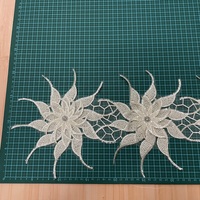 Ruban de dentelle perlé à sequins dorés, garniture de mariage, ruban de tissu, cordon décoratif, embellissement pour couture