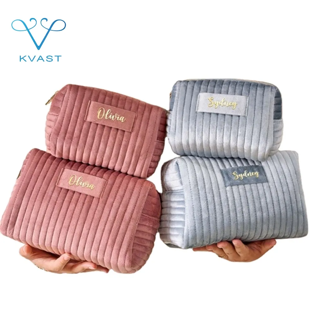 Tas hadiah pernikahan kapasitas besar tas rias beludru berlapis perlengkapan mandi perjalanan tas kantong ritsleting kosmetik