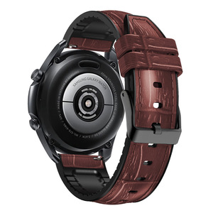 Correa de cuero con textura de bambú de silicona de 22mm compatible con <span class=keywords><strong>Huawei</strong></span> <span class=keywords><strong>GT3</strong></span> <span class=keywords><strong>Pro</strong></span> 46mm para relojes inteligentes Samsung Garmin bandas altas - Product Image 3