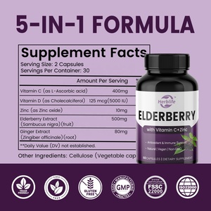 Cápsulas de Extracto de Saúco Negro con Vitamina C, Suplementos Naturales de Venta Caliente OEM ODM - Product Image 4