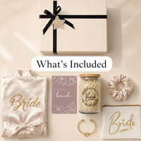 Coffret Cadeau Mariée en Gros, Ensemble Cadeau Douche Nuptiale, Robe en Satin, Tasse en Verre, Bracelet, Trousse de Maquillage, Cadeau de Mariage avec Logo Personnalisé OEM