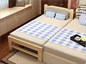 Cama de Bebé de Madera Maciza para Niños y Niñas, Mueble Infantil de Moda con Barandilla de Empalme, Amplia, Expandible y Móvil - Product Image 4