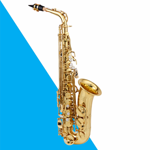 Saxophone alto en laque dorée fabriqué en usine, tonalité Mi bémol, adapté aux débutants et aux adultes avancés, 3 pistons, durable - Product Image 1