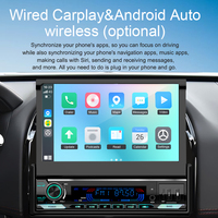 Autoradio SEMAITU à écran tactile motorisé simple DIN, écran IPS, DSP, USB, CarPlay sans fil, Android Auto, 7 pouces, montage sur tableau de bord