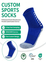 Chaussettes de sport antidérapantes avec logo personnalisé, chaussettes de football respirantes mi-mollet pour hommes