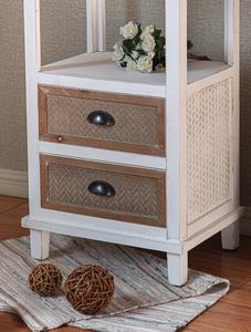 INNOVAHOME listo para enviar pasillo pequeño blanco desgastado <span class=keywords><strong>madera</strong></span> tallada suelo decorativo Esquina <span class=keywords><strong>de</strong></span> 3 niveles estante delgado con cajón - Product Image 2