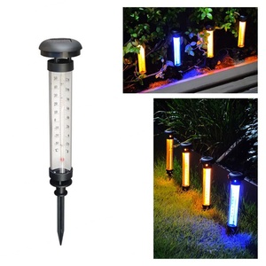 Lámpara Solar de Jardín con Termómetro, Lámpara LED Decorativa para Césped, Impermeable, Encendido Automático al Anochecer - Product Image 1