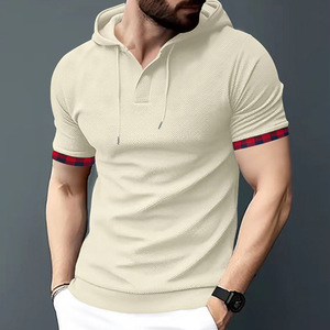 Sweat-shirt surdimensionné en tricot gaufré personnalisé pour homme, impression de logo en relief, 200GSM, polyester et élasthanne, streetwear, pull-over - Product Image 5