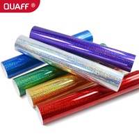 QUAFF, venta al por mayor, vinilo de transferencia de calor con holograma hecho en Corea, 0,5*25m, soporte de tamaño personalizado para plotter de corte, logotipo de camiseta DIY