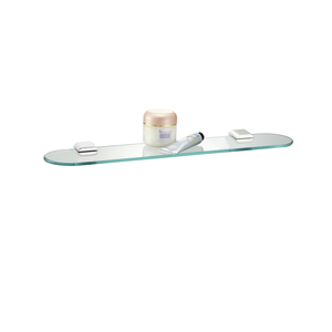 Étagère murale moderne en verre avec base en alliage de zinc chromé, accessoires de salle de bain pour hôtel - Product Image 3