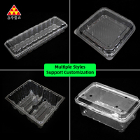 Boîte d'emballage professionnelle pour fruits de supermarché, conteneur transparent en PET type clamshell pour la conservation des raisins, des myrtilles et des cerises fraîches