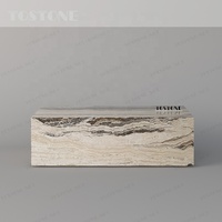 Table basse rectangulaire en travertin blanc naturel personnalisé Tostone pour salon, meuble en marbre pour la maison
