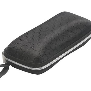 Eyeglasses Case Sunglasses Case EVA Hard <b>Shell</b> Zipper Closure With Carabiner Hook Rectangle Shape 3-5.9in Solid Black - Product Image 3