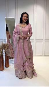 Alia Cut Beautiful Women 3 Piece Designer Shrarara Suit Set Hermosas mujeres impresas Kurti con Sharara & Dupatta para mujeres - Product Image 5