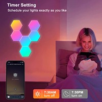 Lampes murales hexagonales quantiques RGBIC intelligentes avec télécommande par application, synchronisation musicale, DIY, pour le gaming et la décoration intérieure