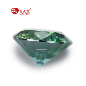 Pietre di Moissanite Sintetica Certificata GRA, Tutte le Misure, Taglio Brillante Rotondo, Verde Scuro - Product Image 3