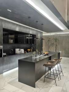 Prix bon marché de haute qualité sans poignée Design moderne armoire de cuisine en laque haute brillance avec îlot - Product Image 5