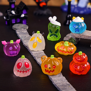 Figuras de Calabaza de Resina Miniatura al por Mayor, Brillan en la Oscuridad y de Color Sólido, para Decoración de Jardín de Hadas y Manualidades - Product Image 3