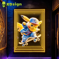 Xdsign Boîte à lumière publicitaire rectangulaire en aluminium personnalisable rapide, miroir infini multicouche, LED, acrylique semi-transparent, ultra-mince
