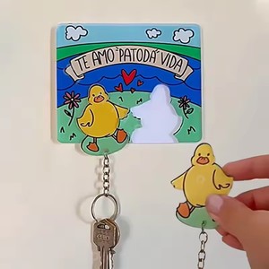 Nuevo pato pareja Llavero casa arriba <span class=keywords><strong>película</strong></span> llaveros colgador puerta montaje lindo compartido llaveros rompecabezas llavero ganchos para decoración del hogar - Product Image 2