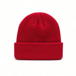 Bonnets d'hiver unisexe en acrylique 100% tricoté, couleur unie, avec logo personnalisé d'usine, broderie 3D, pour la plage et le monde des affaires - Product Image 4