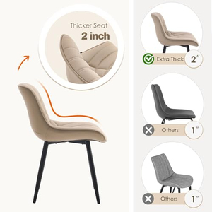 Chaises de salle à manger économiques en gros pour banquets et restaurants – Chaises de salle à manger modernes et minimalistes en tissu aspect lin matelassé à bas prix - Product Image 6
