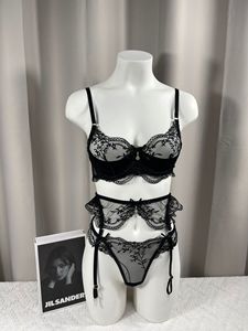 Nouvel ensemble de lingerie corset en dentelle transparente avec cils, soutien-gorge bustier <span class=keywords><strong>push</strong></span>-<span class=keywords><strong>up</strong></span> sexy à baleines et culotte amincissante pour <span class=keywords><strong>femme</strong></span> - Product Image 5