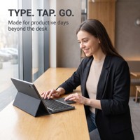 KF8700 Keyboard Lipat Nirkabel dengan Touchpad Berputar, Keyboard Mini untuk Tablet dan Ponsel